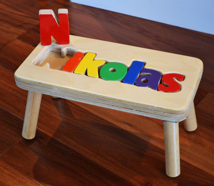 children's puzzle stool with name